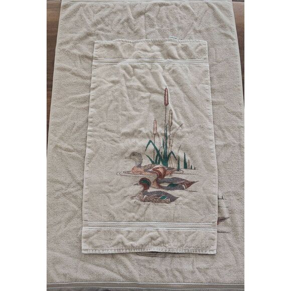 Vintage Utica Duck Mallard Towel & hand towel set USA!!! - Picture 1 of 5